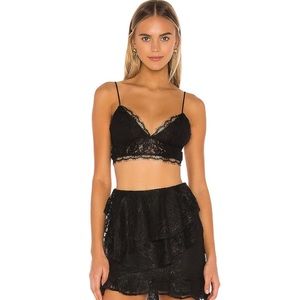 Revolve x House of Harlow Kameron black lace bra